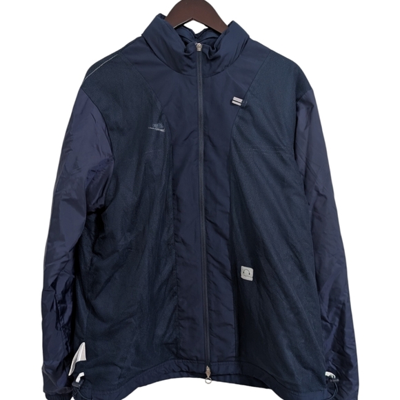 Nike Vintage Full Zip Windbreaker Jacket Navy Blue XL Stowaway Hood Mesh Lined - Picture 3 of 8
